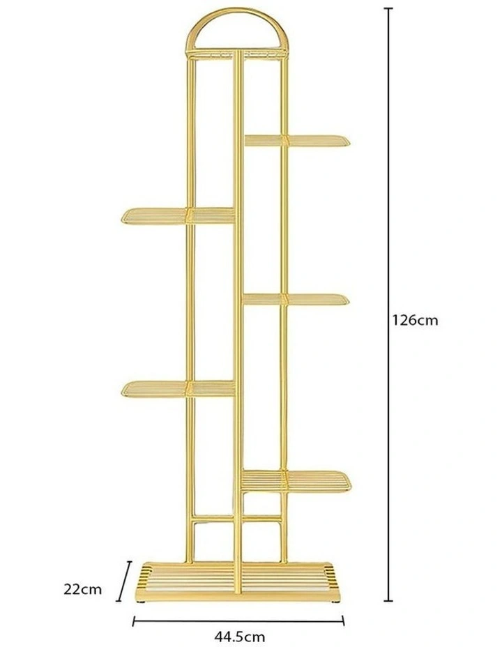 SOGA 2X 7 Tier 8 Pots Gold Metal Plant Stand Flowerpot Display Shelf Rack Indoor Home Office Decor image 6