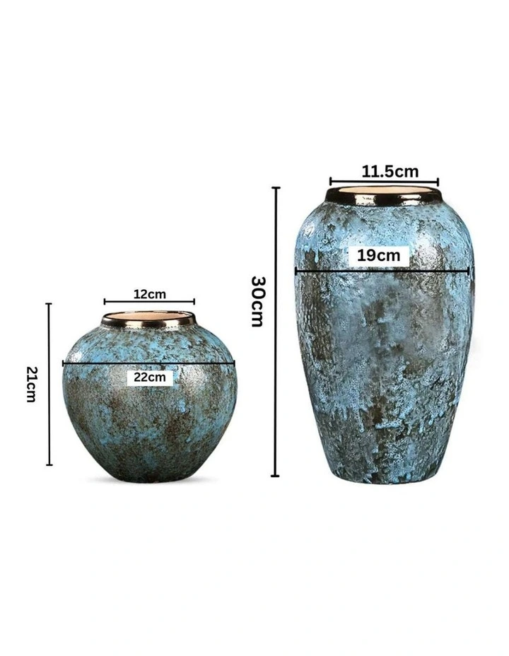 SOGA Home & Living Bundle  Light Blue Ceramic Flower Vases for Elegant Living Room Decor image 6