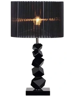 SOGA 60cm Black Table Lamp with Dark Shade