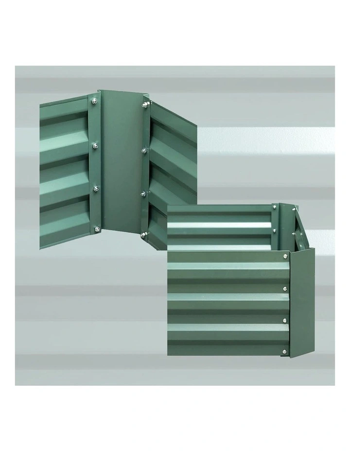 SOGA 120X90cm Rectangle Galvanised Raised Garden Bed Vegetable Herb Flower Outdoor Planter Box image 7