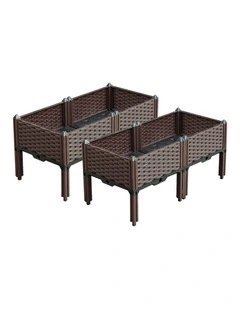 SOGA 2X 80cm Raised Planter Box Vegetable Herb Flower Outdoor Plastic Plants Garden Bed with Legs