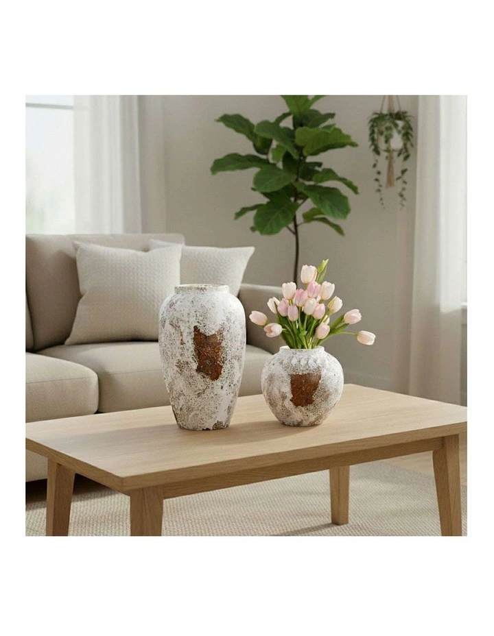 SOGA Home & Living Bundle  Gradient White Ceramic Flower Vases for Elegant Home Decor image 3