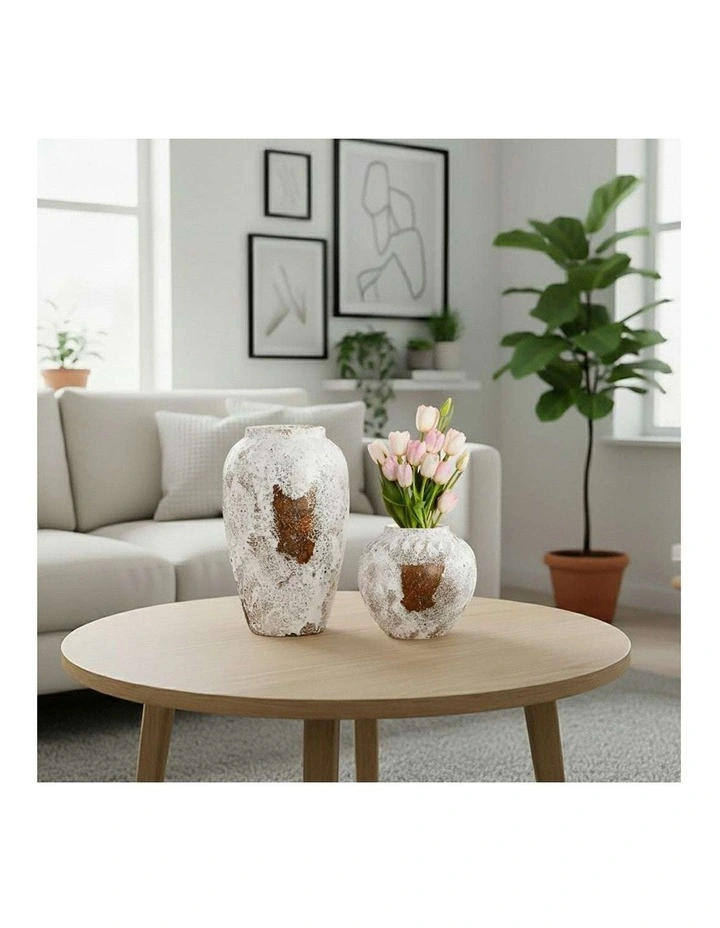 SOGA Home & Living Bundle  Gradient White Ceramic Flower Vases for Elegant Home Decor image 5