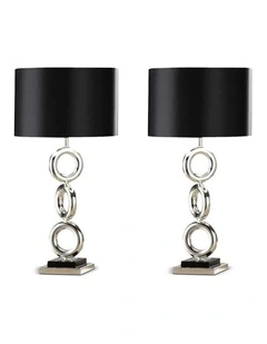 SOGA 2 Pack Industrial Metal Table Lamps
