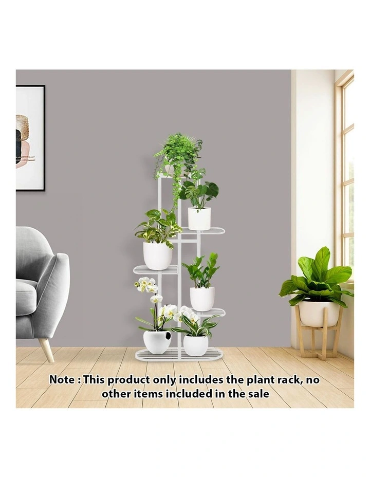 SOGA 5 Tier 6 Pots White Metal Plant Rack Flowerpot Storage Display Stand Holder Home Garden Decor image 2