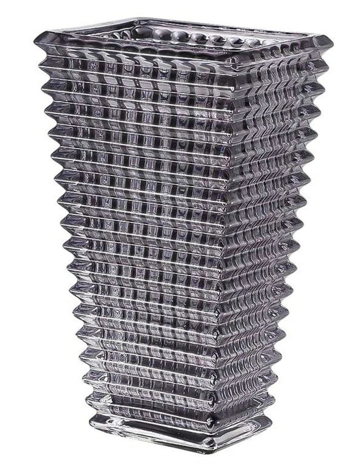 SOGA 28cm Tall Grey Handcrafted Glass Vase image 1
