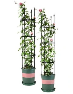 SOGA 2X 133cm 4-Bar Plant Trellis Stand with Rings for Vegetables Flowers & Vines