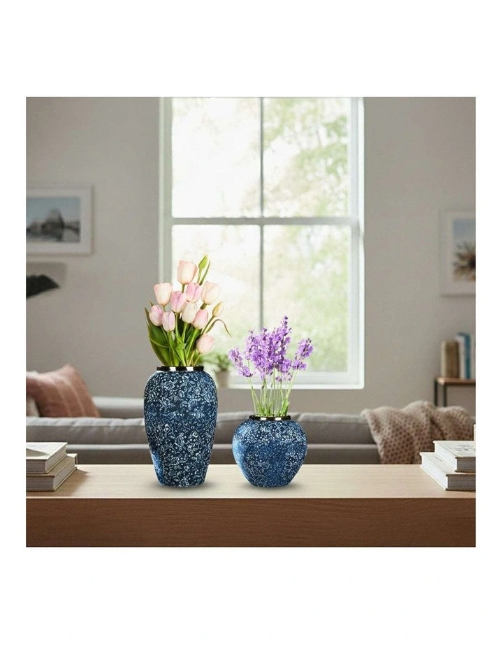 SOGA Blue & White Mini Floral Ceramic Vase Set Home Decor image 3
