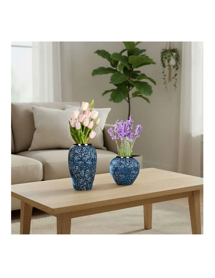 SOGA Blue & White Mini Floral Ceramic Vase Set Home Decor image 4