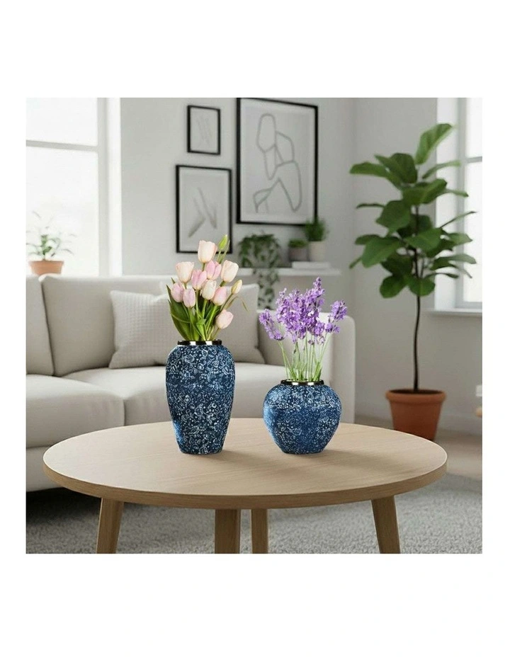 SOGA Blue & White Mini Floral Ceramic Vase Set Home Decor image 6