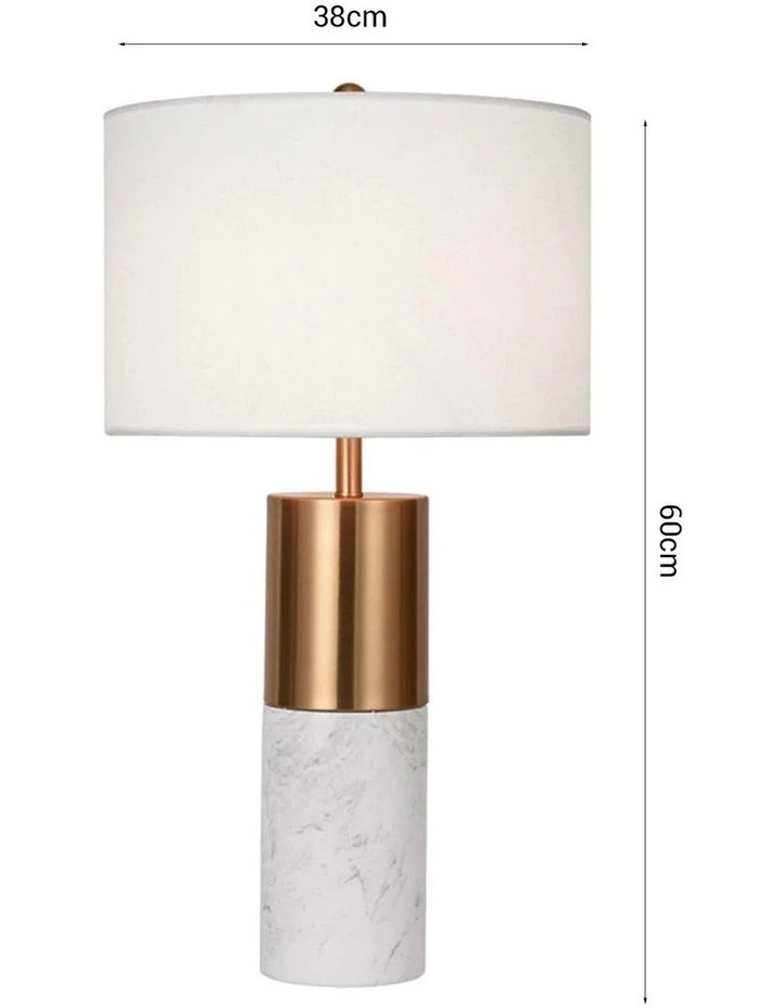 SOGA 60cm White Marble Table Lamp with Cylinder Base image 6