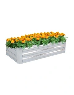 SOGA 120cm Rectangle Galvanised Raised Garden Bed Vegetable Herb Flower Outdoor Planter Box