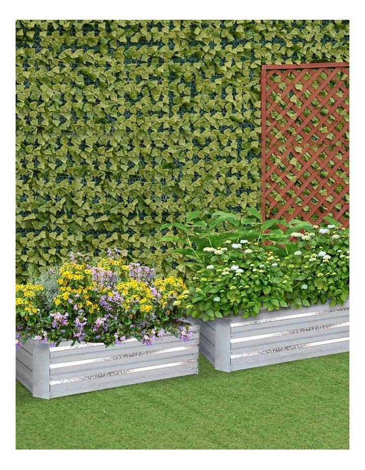 SOGA 120cm Rectangle Galvanised Raised Garden Bed Vegetable Herb Flower Outdoor Planter Box image 2