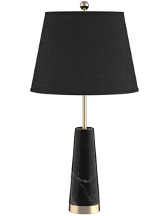 SOGA 68cm Black Marble Table Lamp with Cone Base