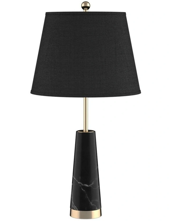 SOGA 68cm Black Marble Table Lamp with Cone Base image 1