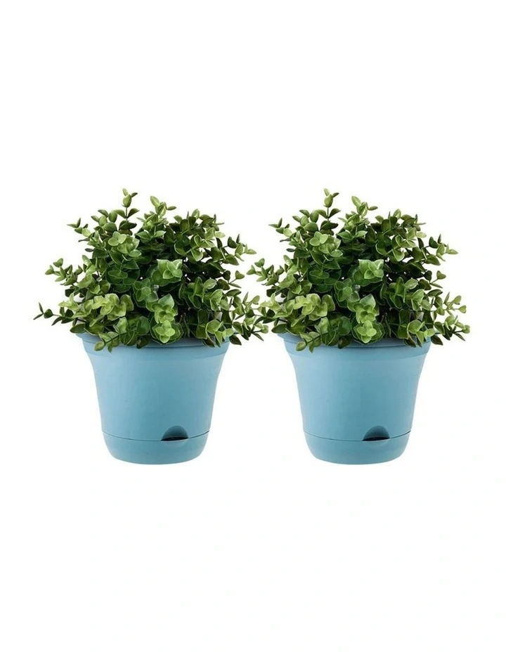 SOGA 19.5cm Blue Self-Watering Plant Pot Plastic Planter Set of 2 image 1