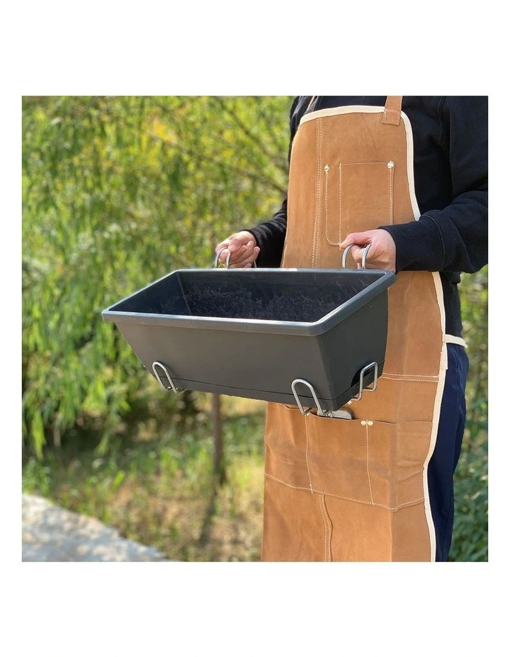 SOGA 49.5cm Black Rectangular Planter Box with Holder for Herbs & Flowers Set of 4 image 3