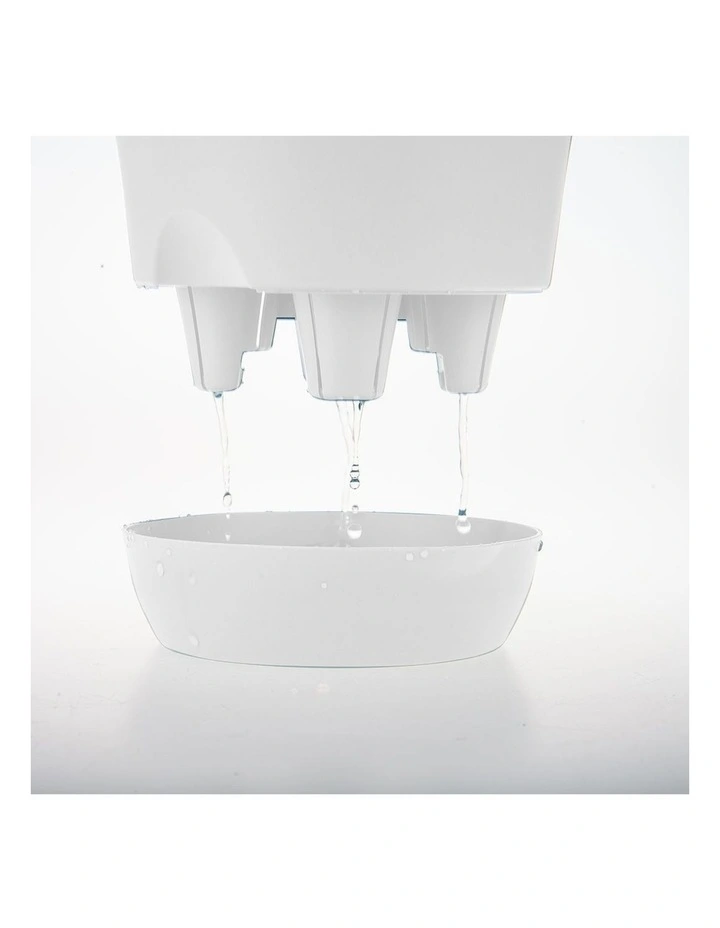 SOGA 19.5cm White Plastic Plant Pot Self Watering Planter image 4
