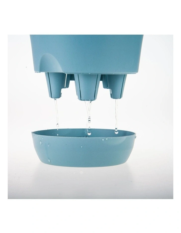 SOGA 19.5cm Blue Self-Watering Plastic Plant Pot Flower Planter Set of 3 image 7
