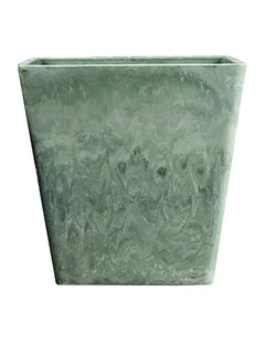 SOGA 27cm Green Grey Cement-Style Resin Planter Pot for Home & Office