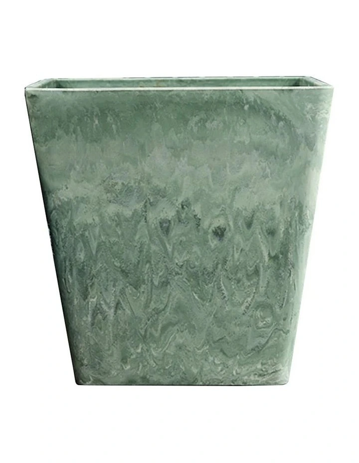 SOGA 27cm Green Grey Cement-Style Resin Planter Pot for Home & Office image 1