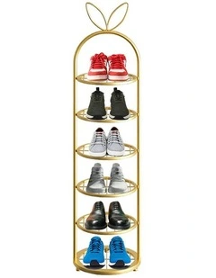 SOGA 6 Tier Bunny Ear Gold Metal Shoe Rack