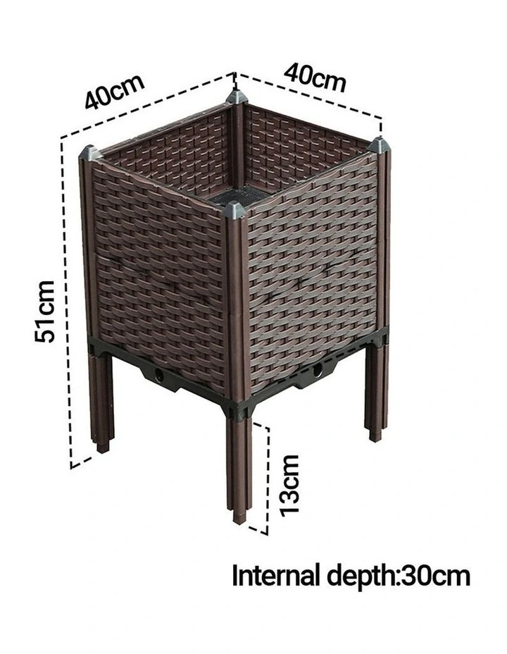 SOGA 2X 40cm Raised Plastic Planter Box with Legs for Vegetables, Herbs & Flowers image 4