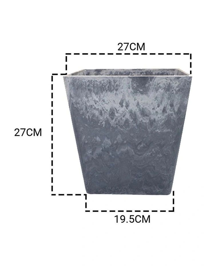 SOGA 27cm Weathered Grey Resin Planter Pot image 2