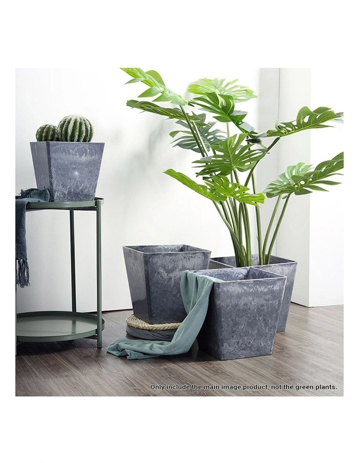 SOGA 27cm Weathered Grey Resin Planter Pot image 4