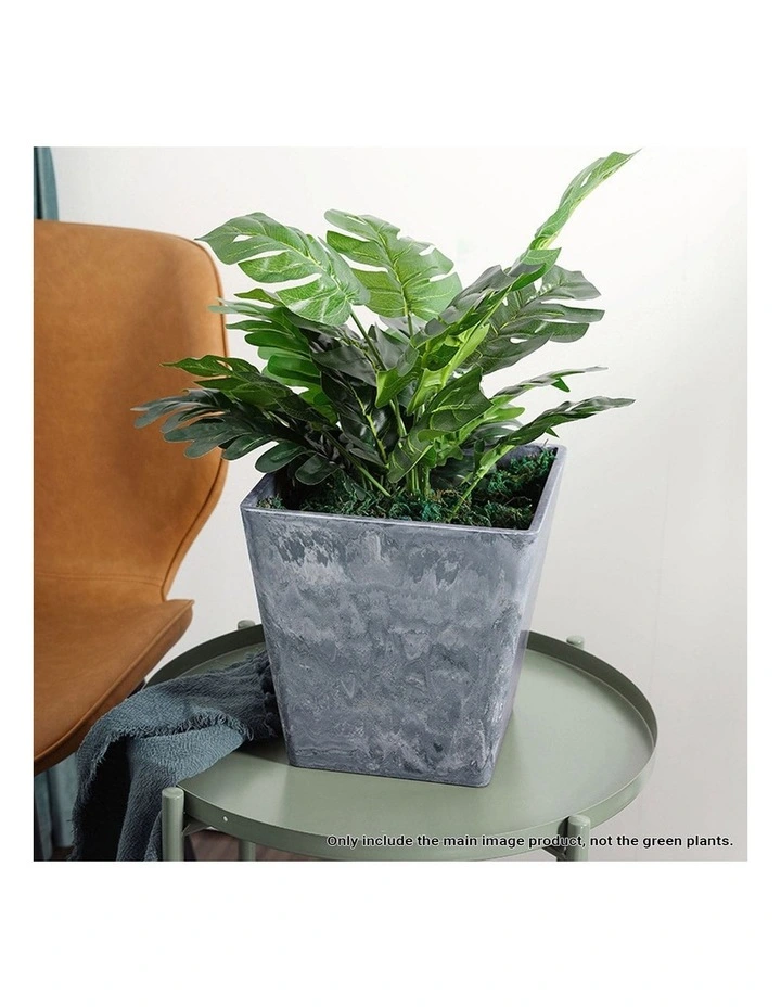 SOGA 27cm Weathered Grey Resin Planter Pot image 5