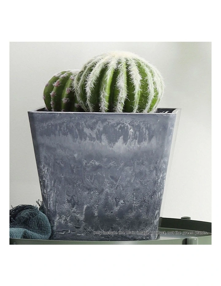 SOGA 27cm Weathered Grey Resin Planter Pot image 6