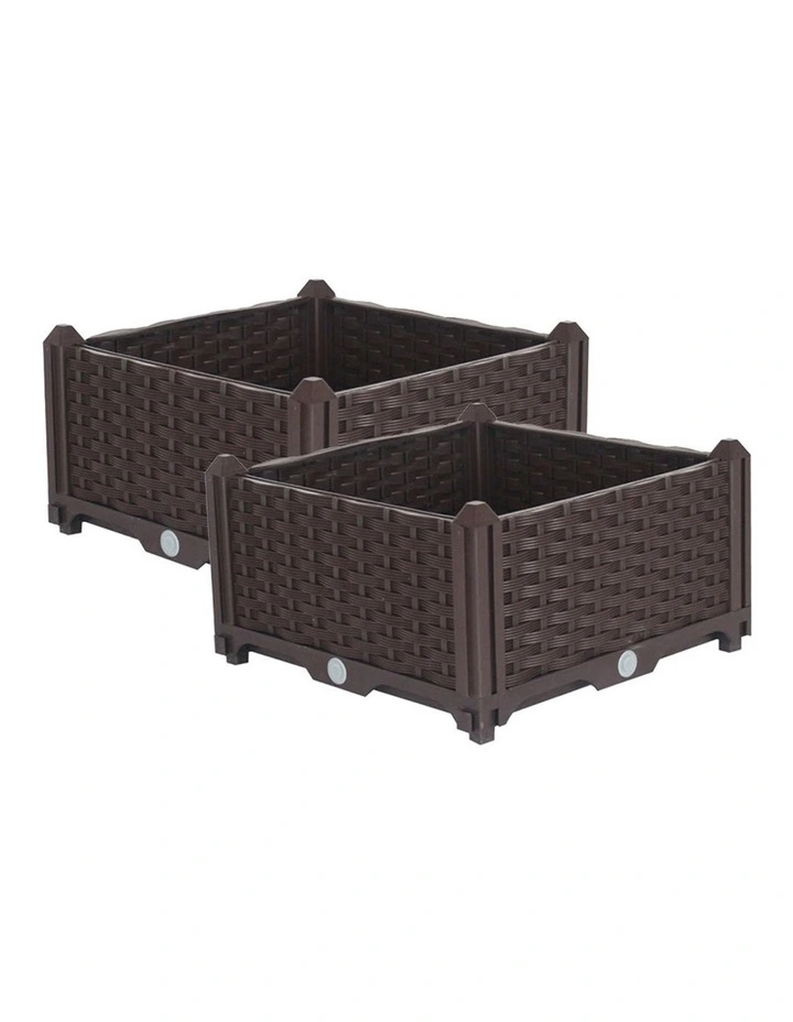 SOGA 2X 40cm Raised Planter Box Vegetable Herb Flower Outdoor Plastic Plants Garden Bed image 1
