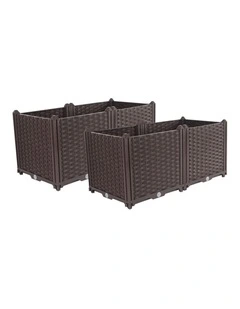 SOGA 2X 80cm Raised Planter Box Vegetable Herb Flower Outdoor Plastic Plants Garden Bed Deepen