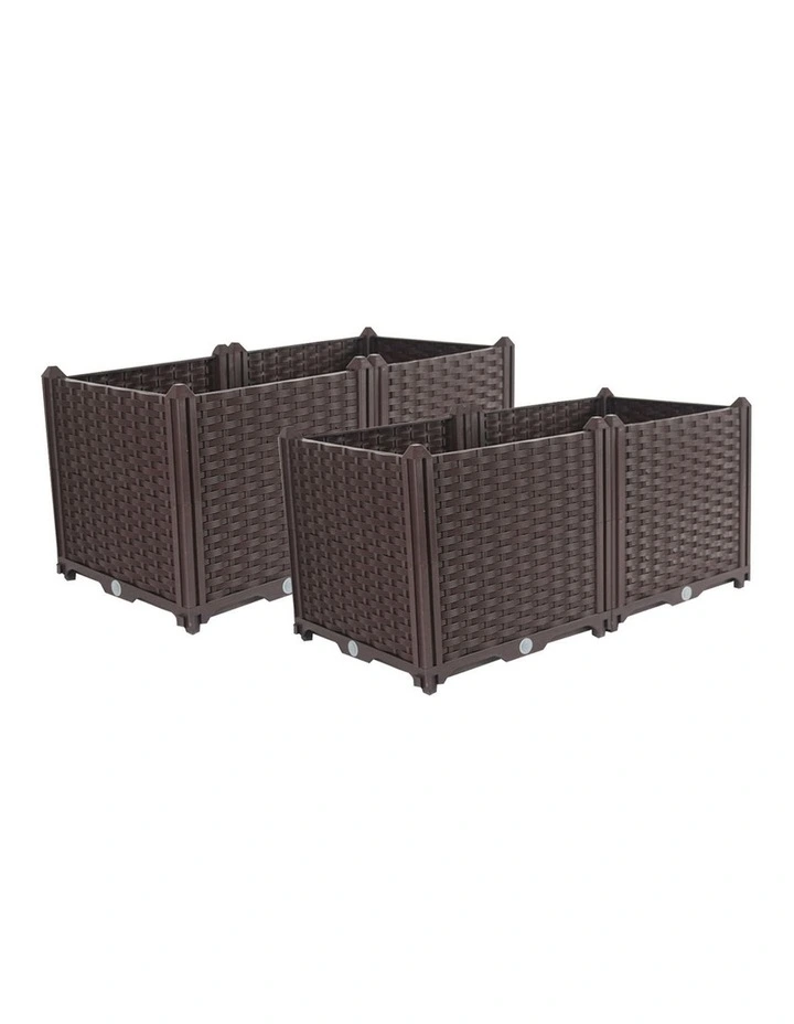SOGA 2X 80cm Raised Planter Box Vegetable Herb Flower Outdoor Plastic Plants Garden Bed Deepen image 1