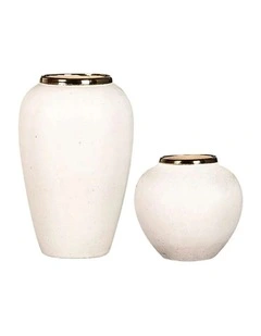 SOGA Home & Living Bundle Plain White Ceramic Flower Vases for Elegant Living Room Decor