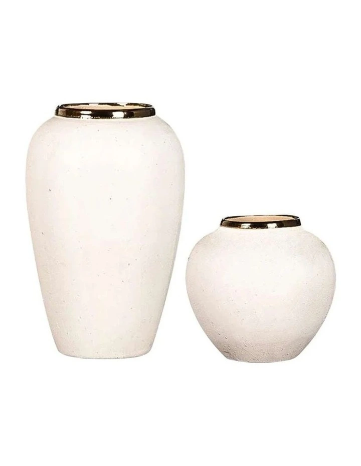 SOGA Home & Living Bundle  Plain White Ceramic Flower Vases for Elegant Living Room Decor image 1