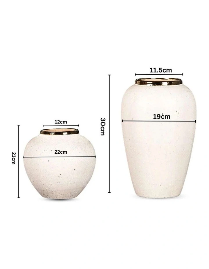 SOGA Home & Living Bundle  Plain White Ceramic Flower Vases for Elegant Living Room Decor image 6