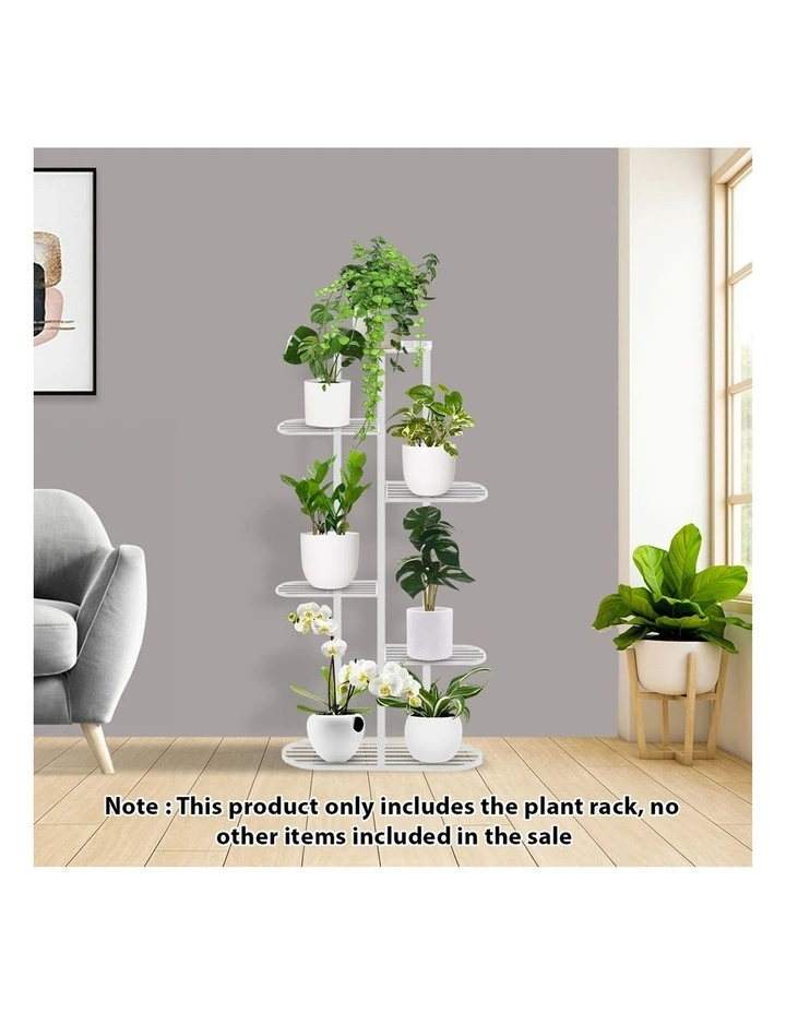 SOGA 2X 6 Tier 7 Pot White Plant Rack image 2