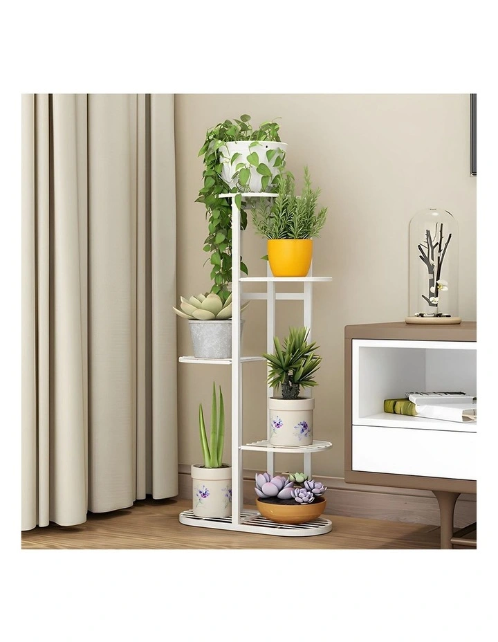 SOGA 2X 6 Tier 7 Pot White Plant Rack image 3