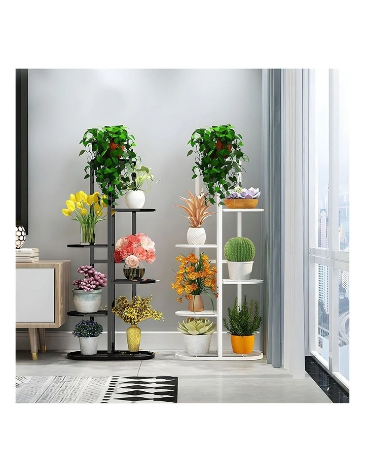 SOGA 2X 6 Tier 7 Pot White Plant Rack image 6
