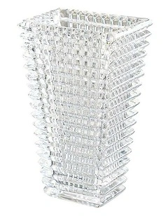 SOGA 28cm Tall Clear Handcrafted Glass Vase