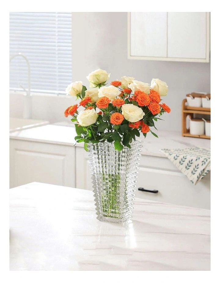 SOGA 28cm Tall Clear Handcrafted Glass Vase image 4