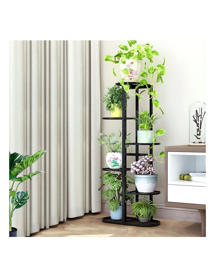SOGA 2X 7 Tier 8 Pot Black Plant Rack image 3