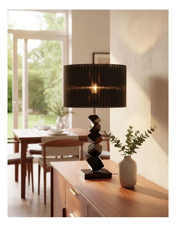 SOGA 2 Pack 60cm Black Table Lamps with Dark Shades image 6