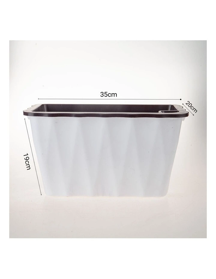 SOGA 2X 35cm White Rectangular Flowerpot Planter Box for Herbs & Flowers image 4