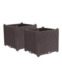 SOGA 2X 40cm Raised Planter Box Vegetable Herb Flower Outdoor Plastic Plants Garden Bed
