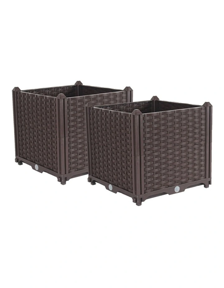 SOGA 2X 40cm Raised Planter Box Vegetable Herb Flower Outdoor Plastic Plants Garden Bed image 1