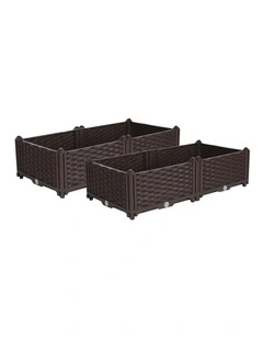 SOGA 2X 80cm Raised Planter Box Vegetable Herb Flower Outdoor Plastic Plants Garden Bed
