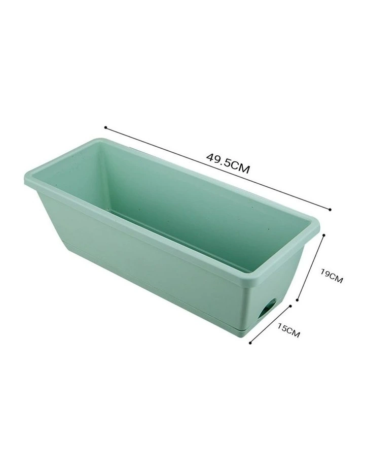 SOGA 49.5cm Green Rectangular Planter Box with Holder for Herbs & Flowers Set of 4 image 4