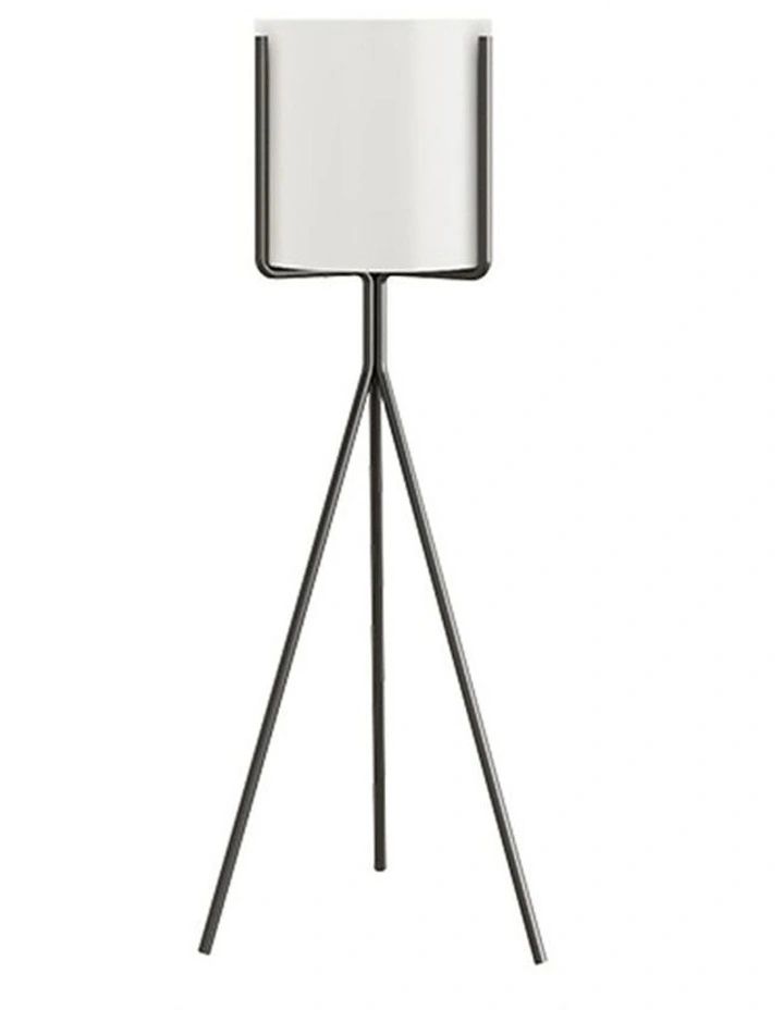 SOGA 80cm Tripod Flower Pot Plant Stand with White Flowerpot Holder Rack Indoor Display image 1